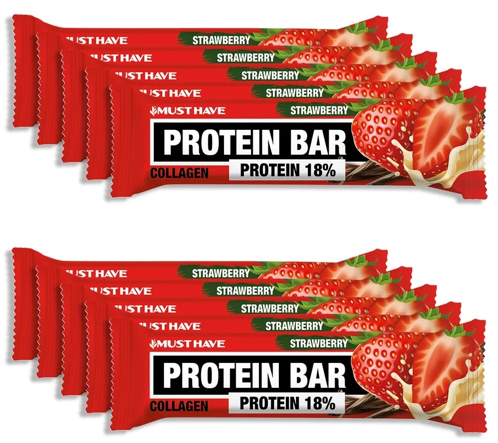 Батончики протеиновые Must Have Protein Bar 25pcs Strawberry