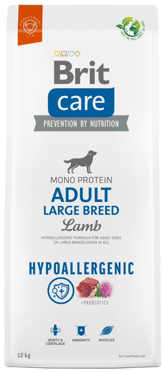 Hrană uscată pentru câini Brit Care Dog Hypoallergenic Adult Large Breed Lamb 12kg