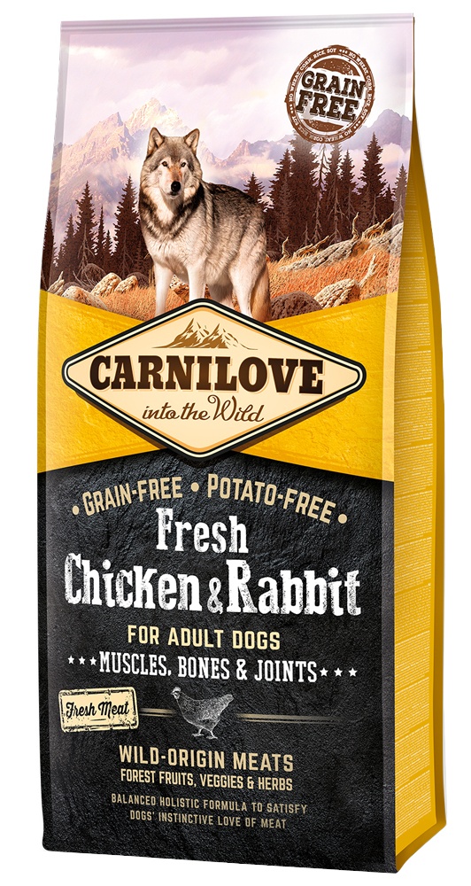 Hrană uscată pentru câini Carnilove Adult Fresh Chicken & Rabbit 12kg