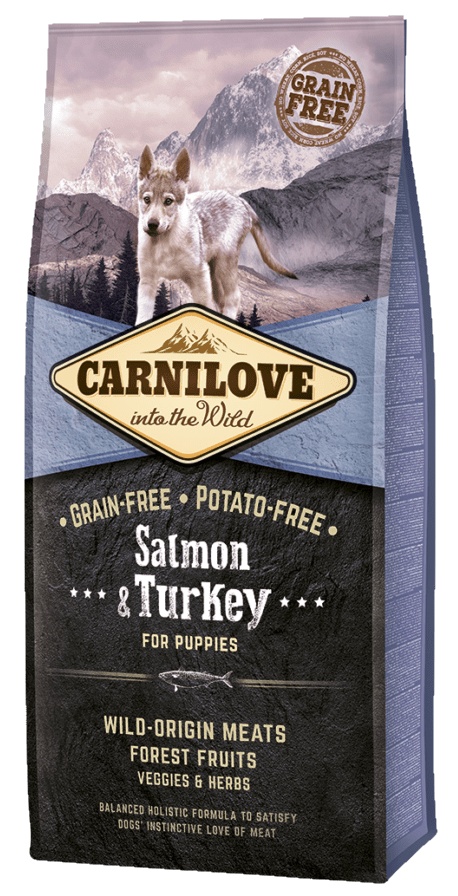 Hrană uscată pentru câini Carnilove Puppy Salmon & Turkey 12kg