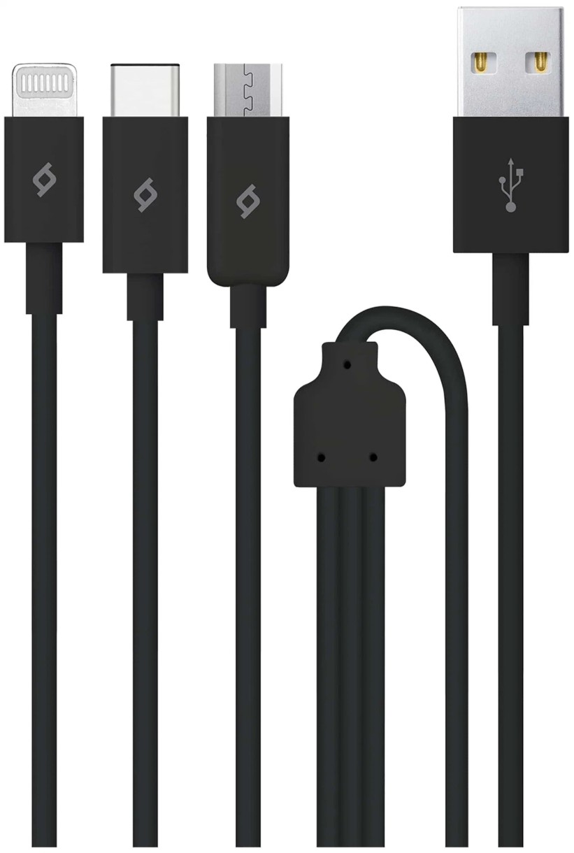 USB Кабель Ttec Trio USB to Type-C Lightning Micro-USB 1.2m Black (2DK7521S)