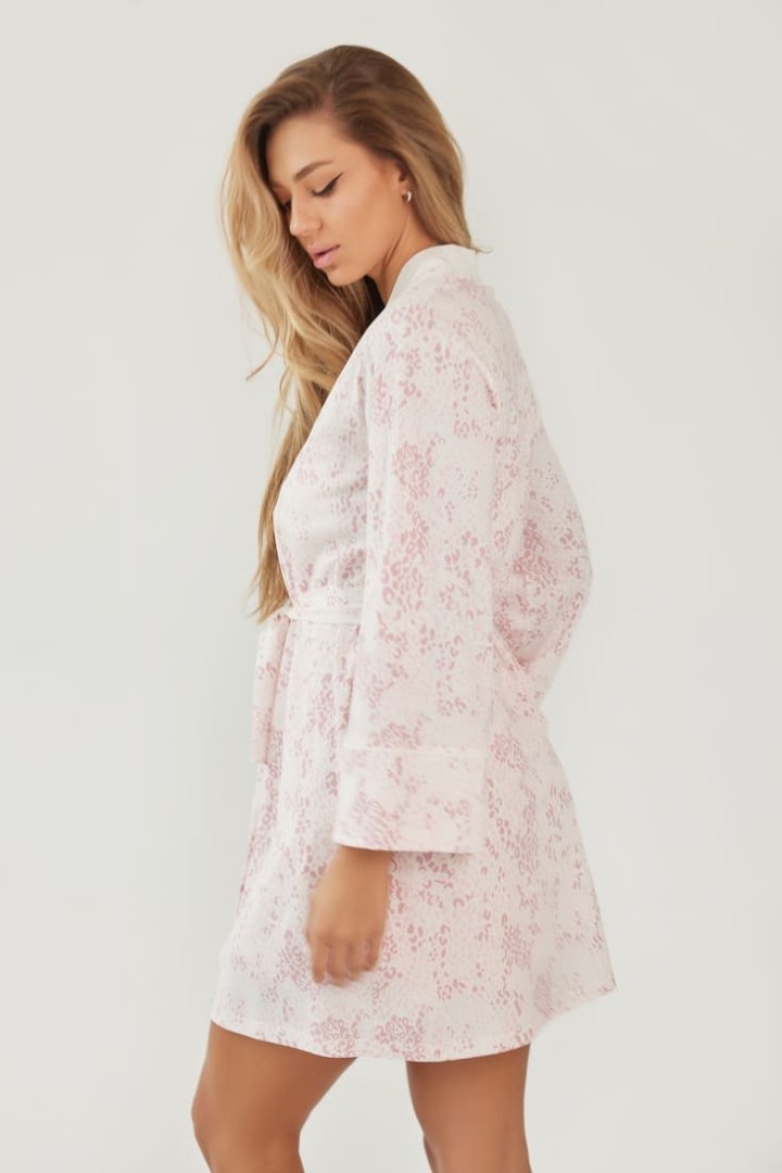 Пеньюар Ajoure T5128 Print Leopard Pink XS