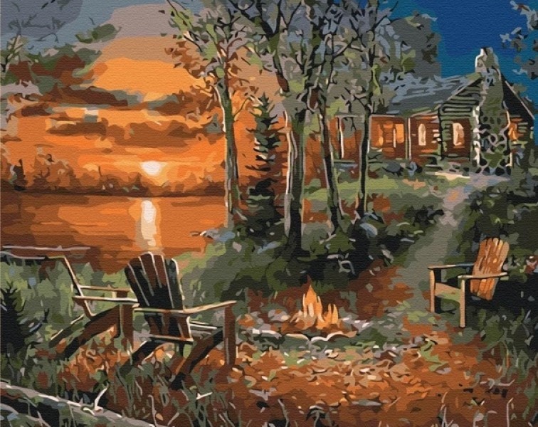 Картина по номерам Brushme Дом у озера (BS31630)