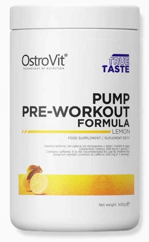Complex pre-antrenament Ostrovit Pump Pre-Workout 500g Lemon