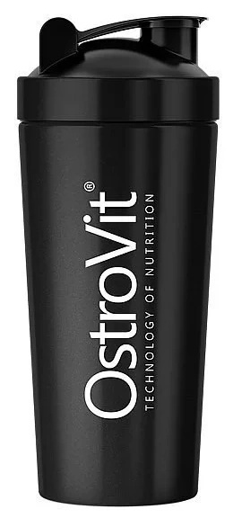 Shaker pentru nutriție sportivă Ostrovit Shaker Steel 750ml Black