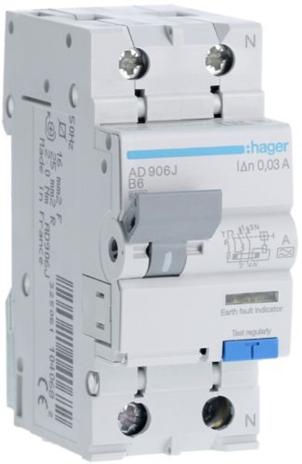 Siguranță automată diferențială Hager AD906J