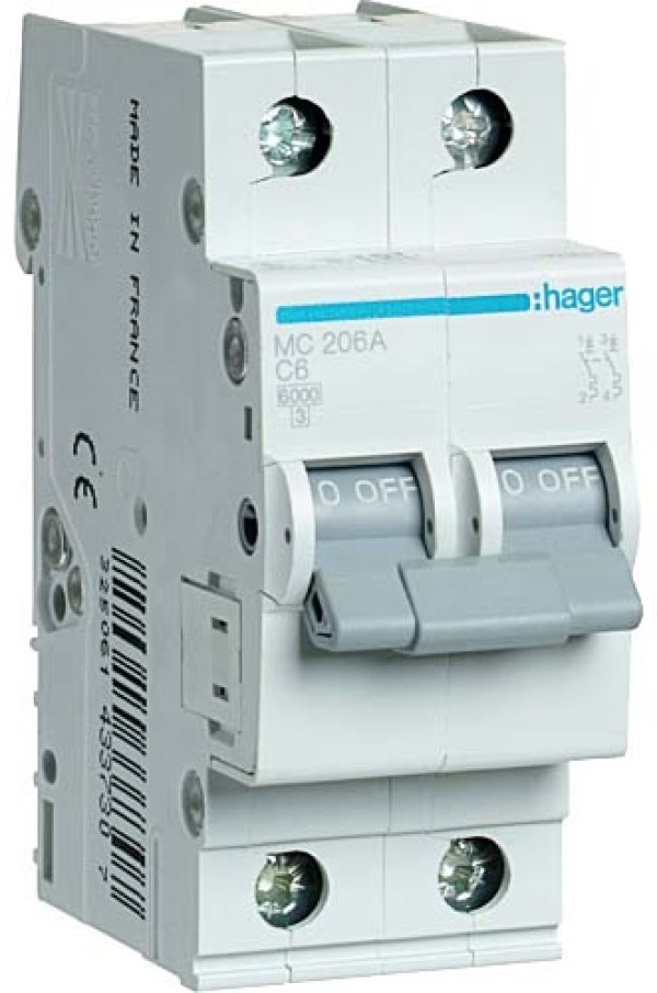 Автоматический выключатель Hager MC206A