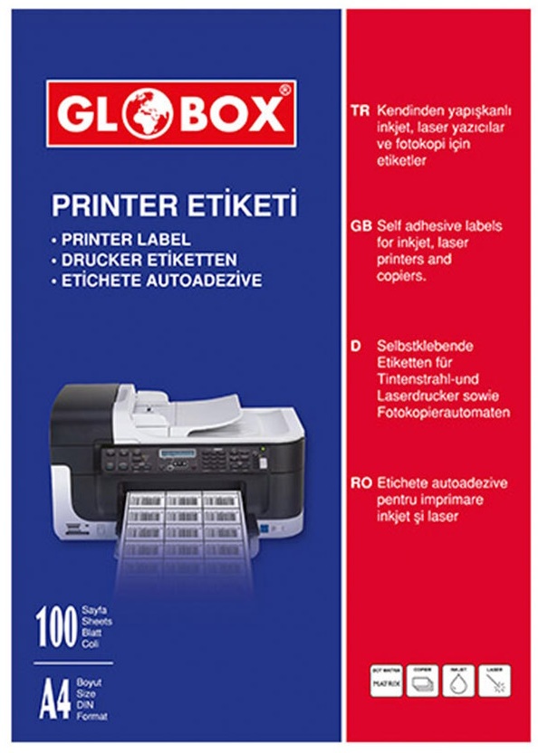 Самоклеящиеся этикетки для принтера Globox A4/100p 40pcs (3136)