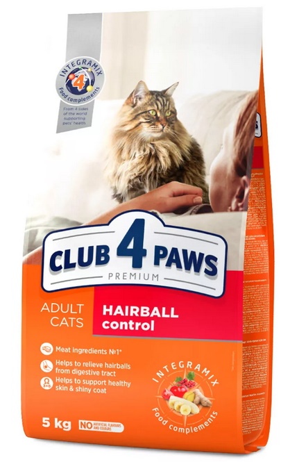 Сухой корм для кошек Клуб 4 лапы Adult Cats Hairball Control 2kg
