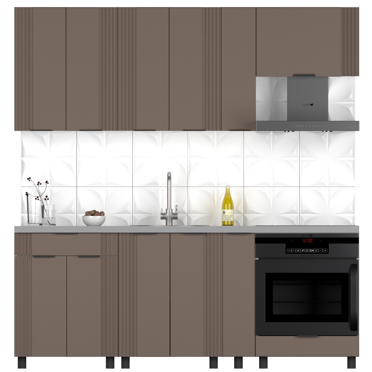 Кухонный гарнитур MDF Lux Latte Soft 2.0m