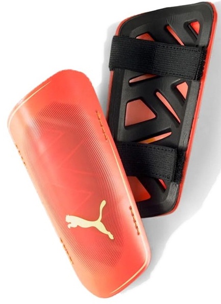 Футбольная защита ног Puma Ultra Light Strap Fiery Coral/Fizzy Light XS