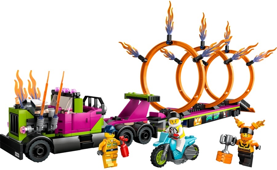 Set de construcție Lego City: Stunt Truck & Ring of Fire Challenge (60357)