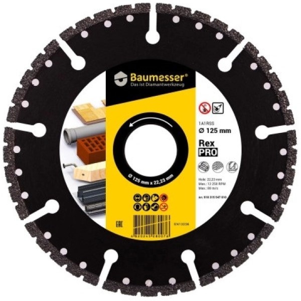 Disc de tăiere Baumesser 1A1RSS V d125x22,2 Pro Rex