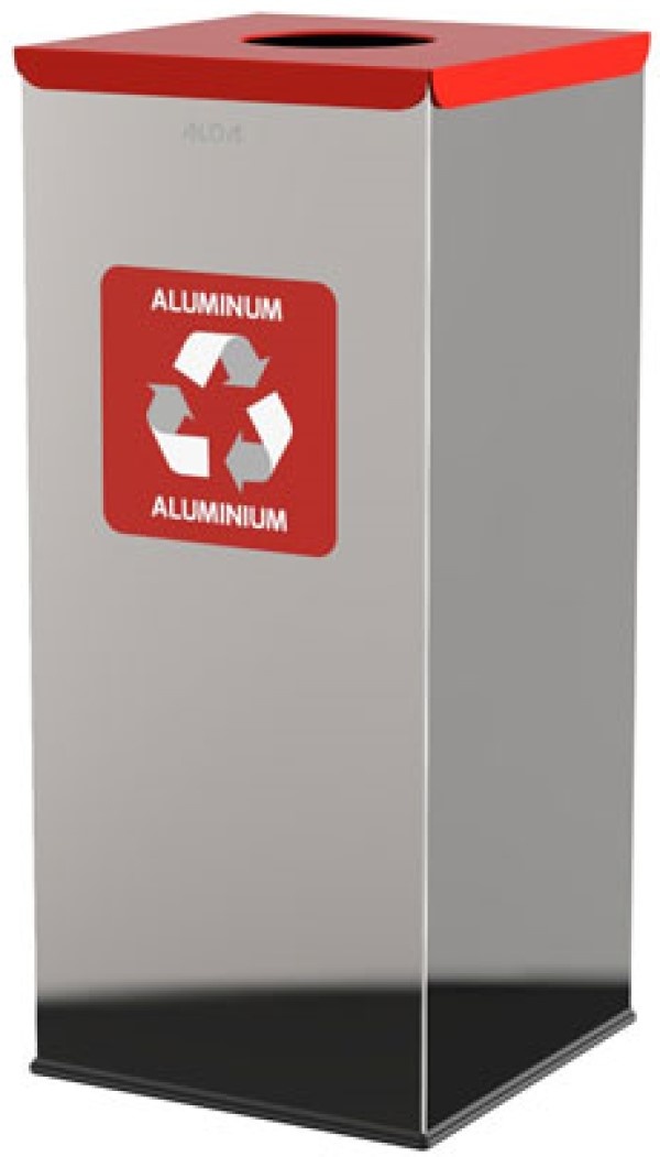 Урна Alda Eko Square Inox Red 60L (127)