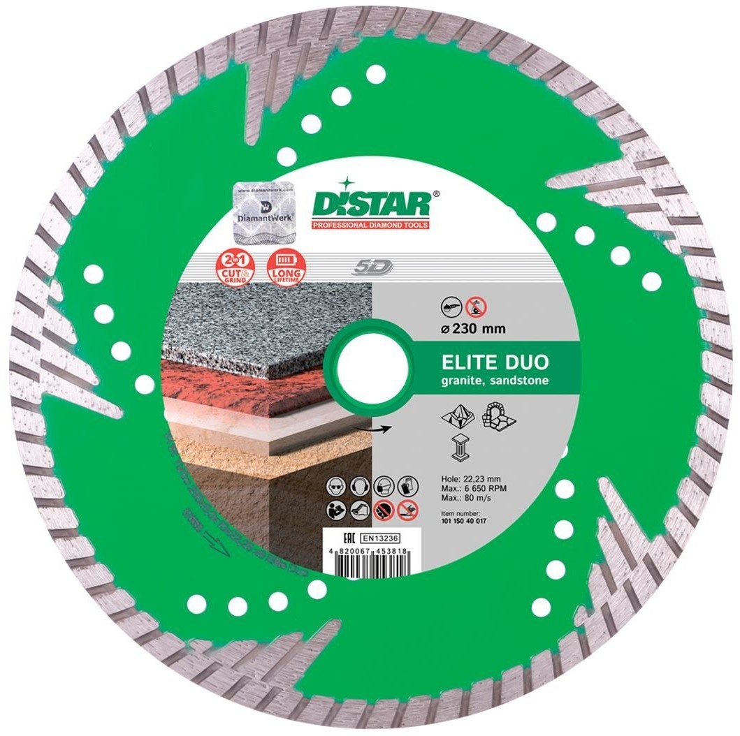 Диск для резки Distar Turbo Elite Duo d230