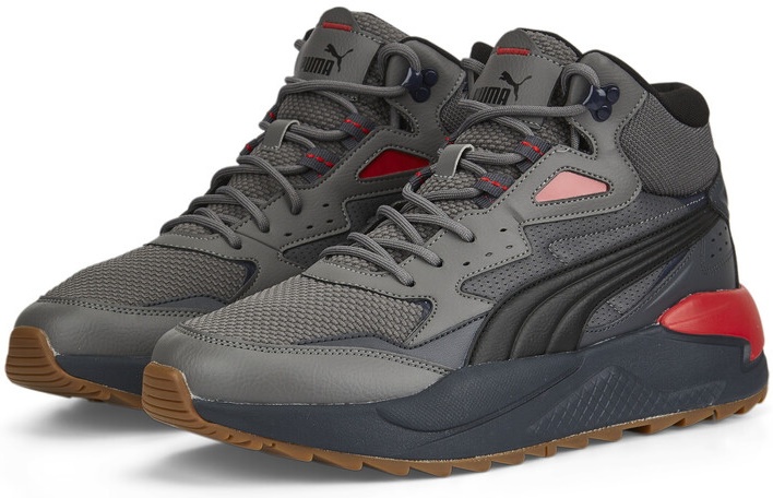 Bocanci pentru bărbați Puma X-Ray Speed Mid Wtr Castlerock/Puma Black/Ebony/High Risk Red 40.5