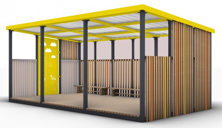 Pavilion cu podea și bănci PlayPark PL- 611