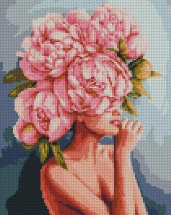 Алмазная картина по номерам Strateg Волосы цветы (HX415)