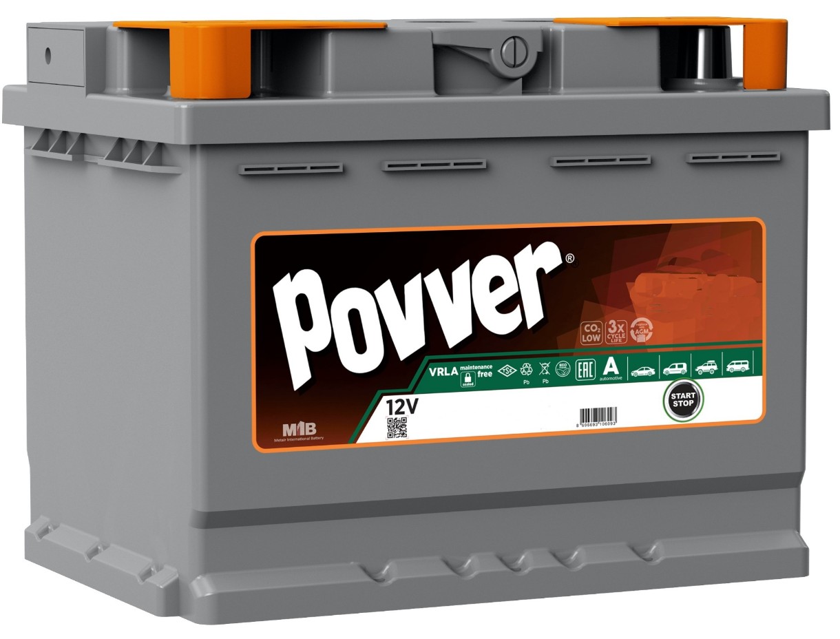 Автомобильный аккумулятор Povver 12V 80Ah 850A (AGM.L4.80.080.A)