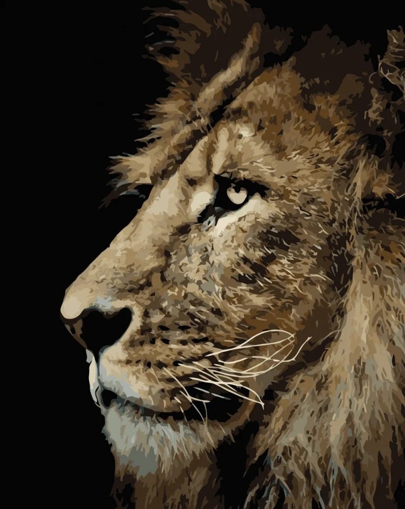 Картина по номерам Strateg Портрет льва (VA-0245)