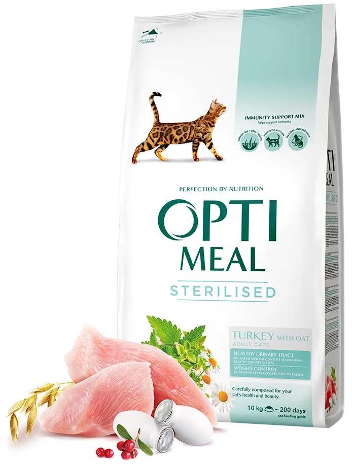 Сухой корм для кошек Optimeal Adult Cat Sterilised Turkey & Oats 1.5kg