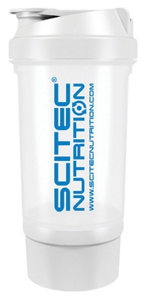 Shaker pentru nutriție sportivă Scitec-nutrition Traveller Shaker 500ml White