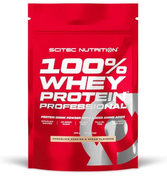 Proteină Scitec-nutrition 100% Whey Protein Professional 500g Chocolate Cookies & Cream