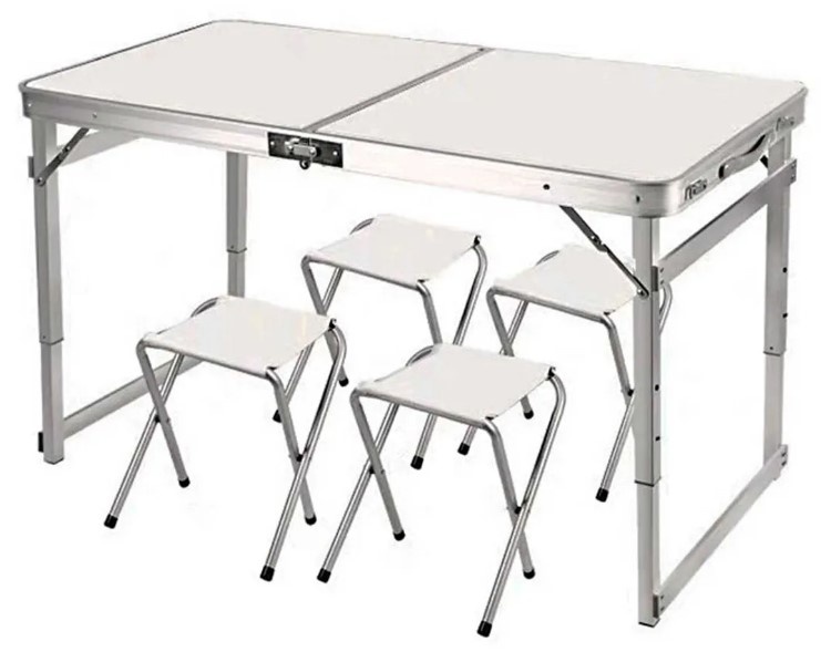 Складной стол со стульями для кемпинга Xenos Travel White 