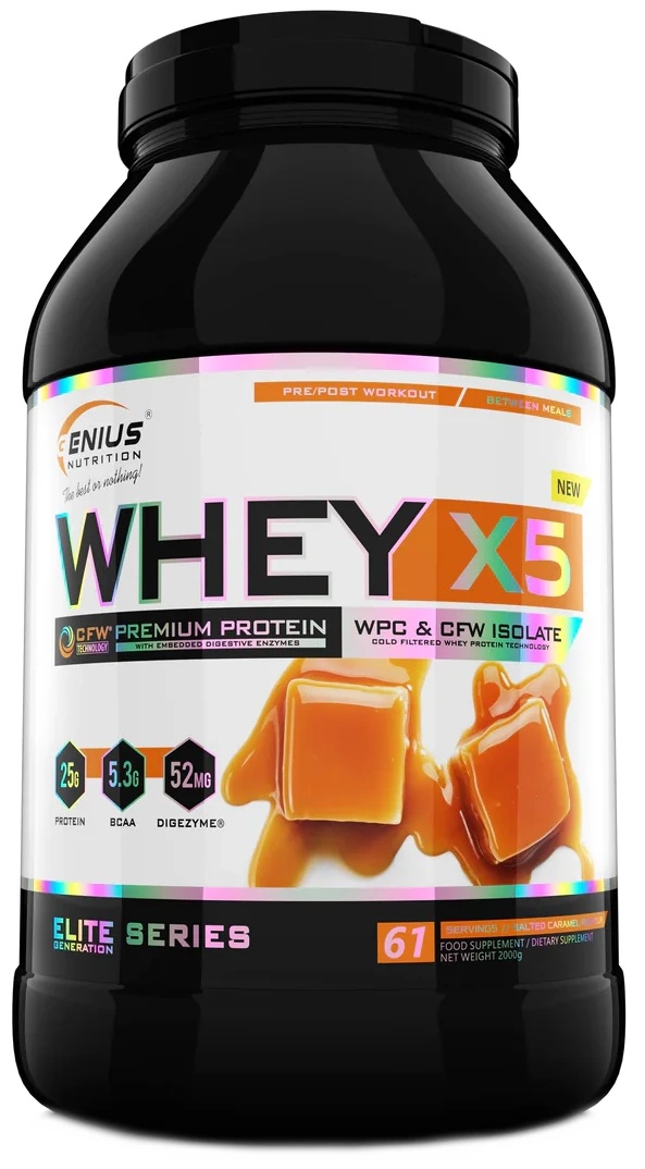 Proteină Genius Nutrition Whey-X5 2000g Salted Caramel
