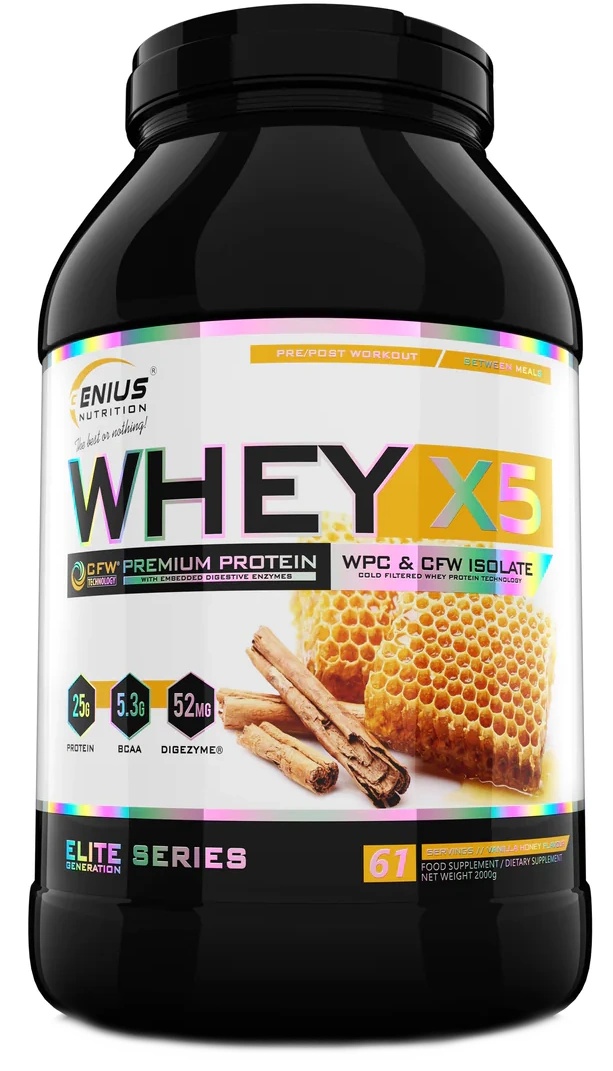 Proteină Genius Nutrition Whey-X5 2000g Vanilla