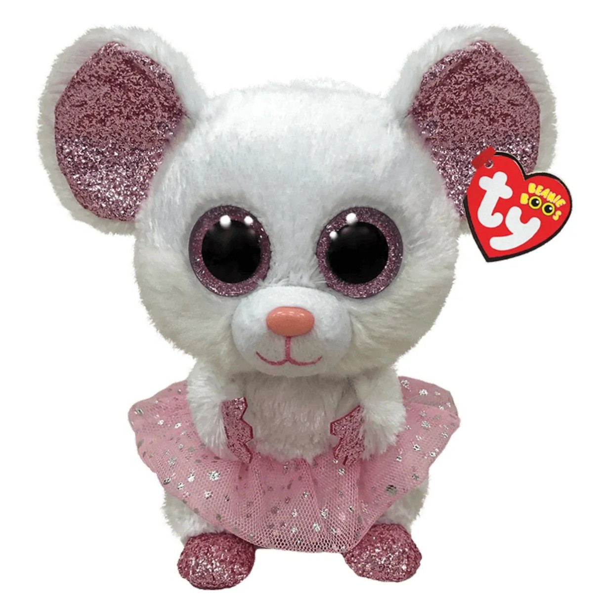 Jucărie de pluș Ty Nina White Ballerina Mouse (TY36365)