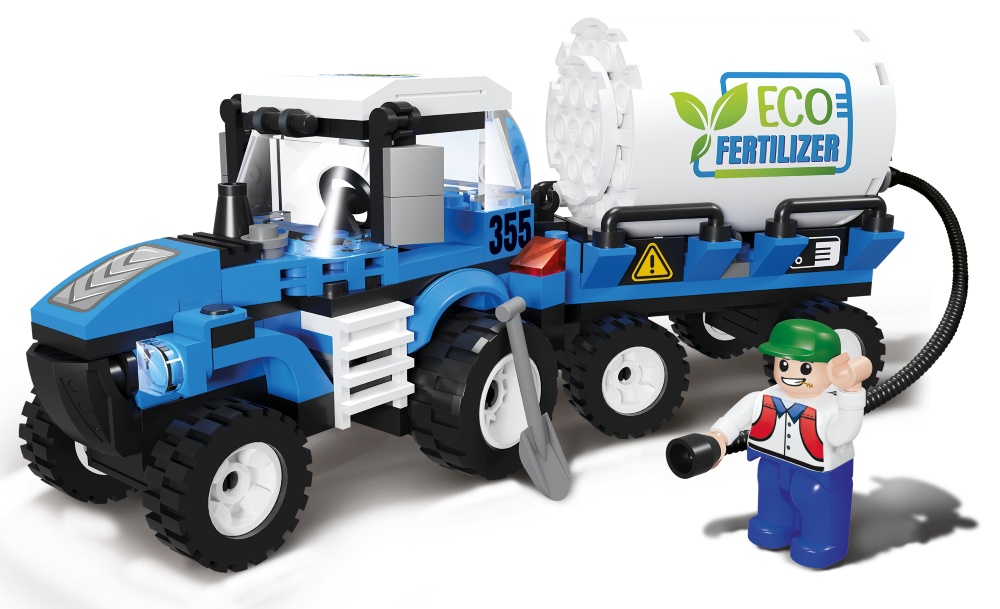 Конструктор Blocki MyFarm: Tractor With Fertilizer Tan (KB0355)
