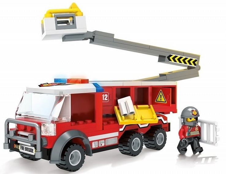 Конструктор Blocki MyFireBrigade: Camion de Pompieri cu macara (KB0814)