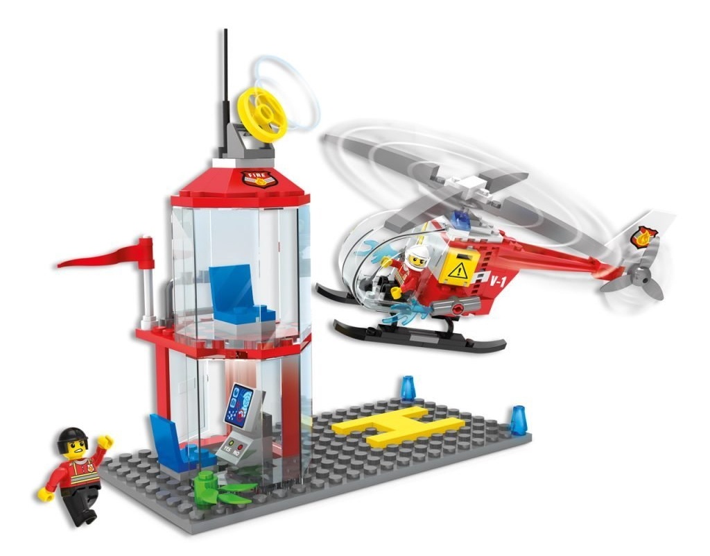 Set de construcție Blocki MyFireBrigade: Statie Helipad (KB0812)