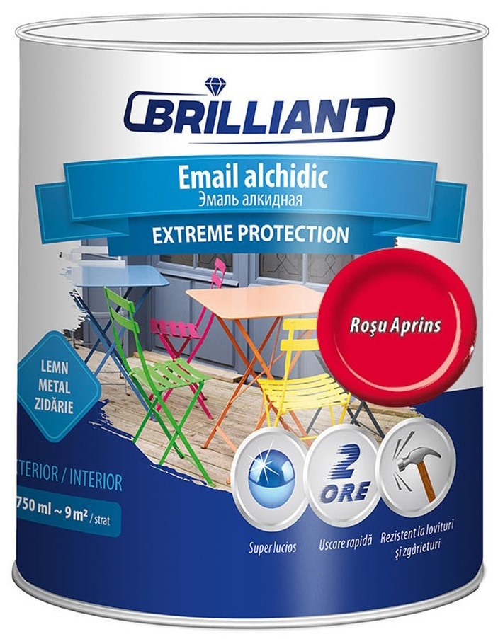 Эмаль Brillant Extreme Protection 0.75L Bright red