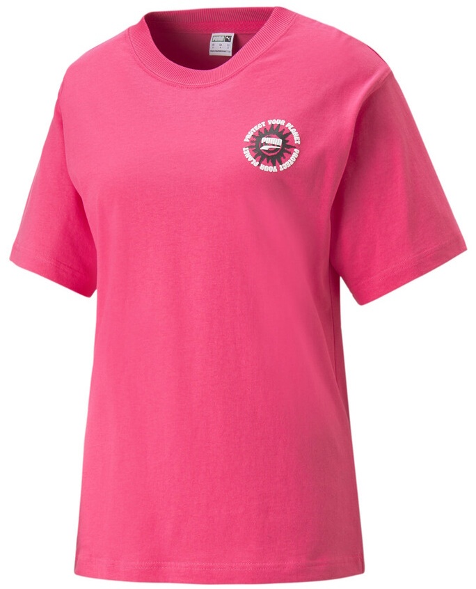 Tricou de dame Puma Downtown Relaxed Graphic Tee Glowing Pink S