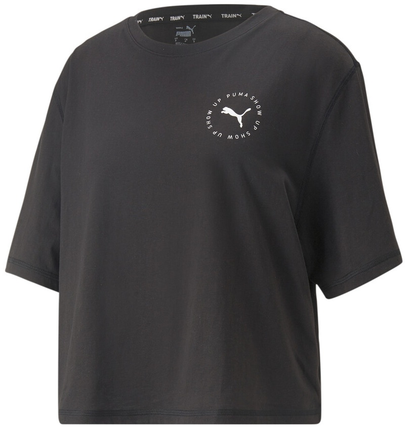 Tricou de dame Puma Womens Graphic Boxy Crop Tee Show Up Puma Black/Q2 Print M