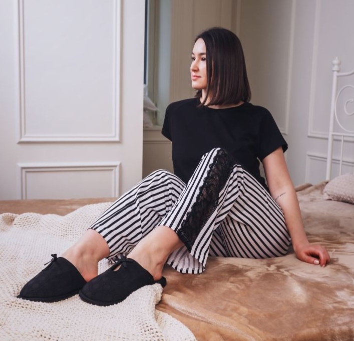 Pijama Ajoure T23573/1 Black Print XS
