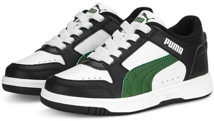 Ghete pentru copii Puma Rebound Joy Lo Ac Ps Puma White/Archive Green/Black 28.5