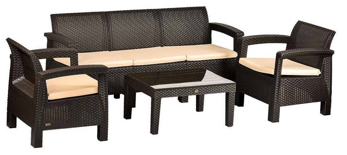 Set mobila de grădină Irak Plastik HK965 Chocolate