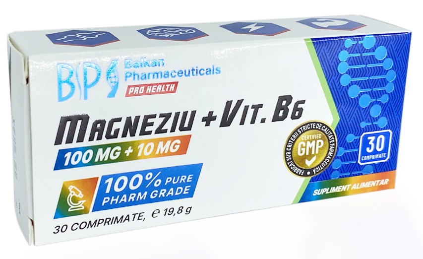 Витамины Balkan Pharmaceuticals Magnezium + Vit B6 30tab