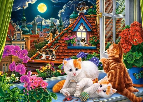 Puzzle Castorland 180 Kittens on the Roof (B-018499)