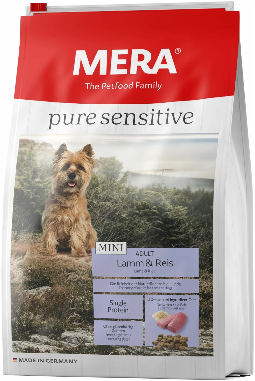 Hrană uscată pentru câini Mera Pure Sensitive Mini Adult Lamb & Rice 4kg