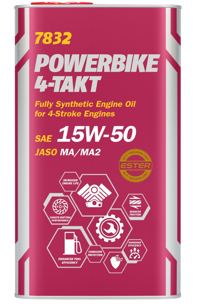 Моторное масло Mannol 4-Takt Powerbike 15W-50 7832 4L Metal