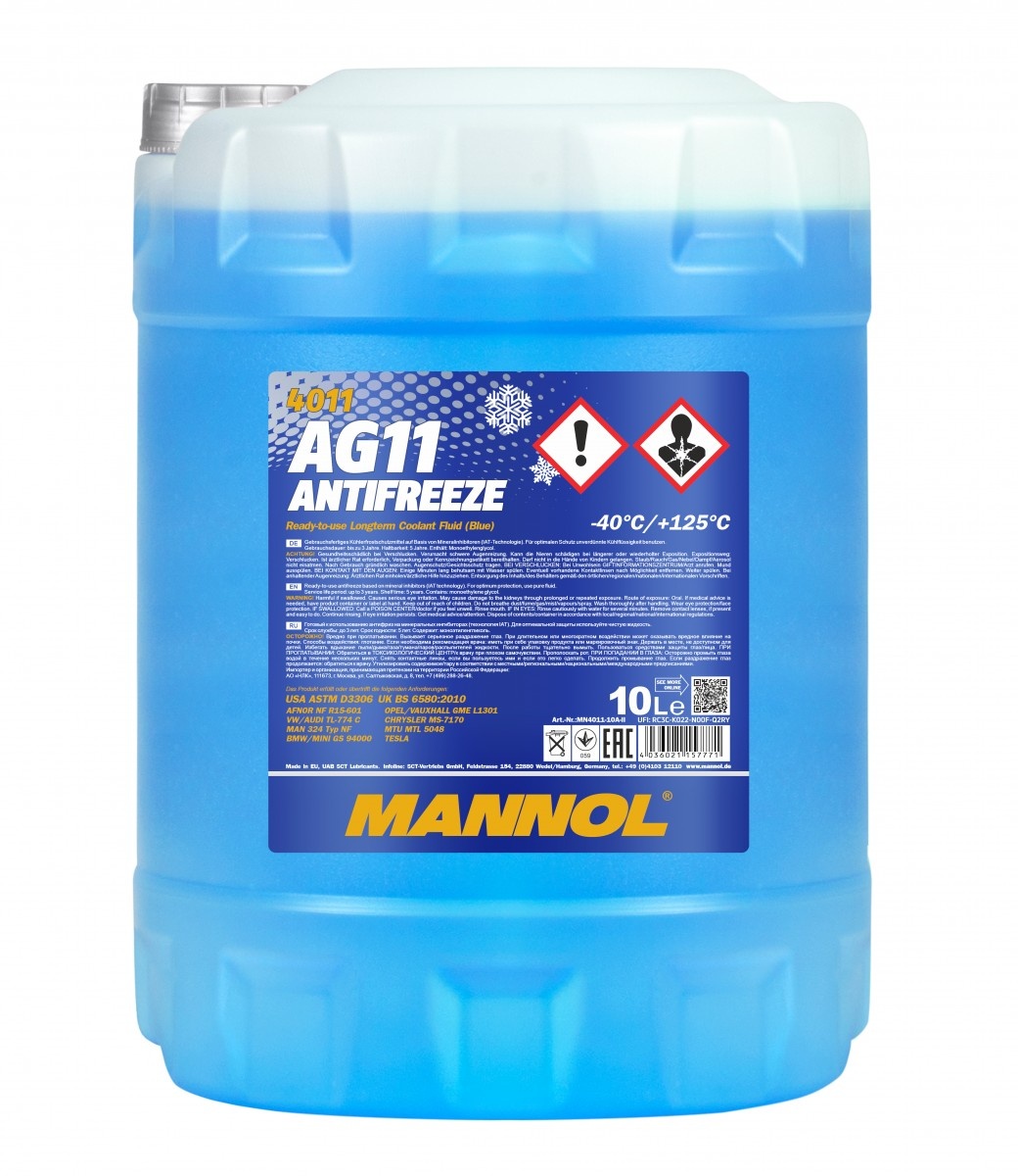 Антифриз Mannol AG11 (-40) 4011 10L