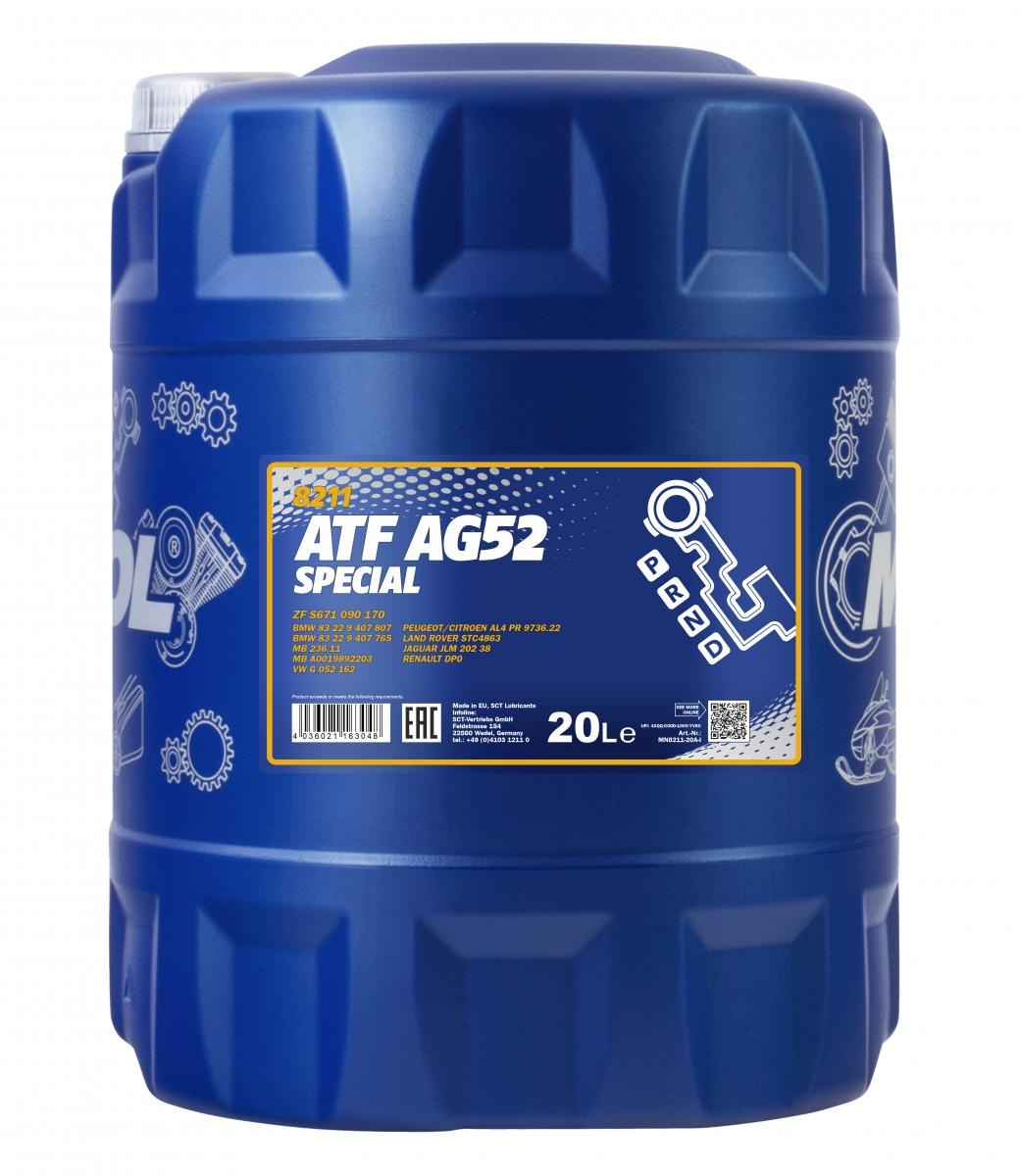 Трансмиссионное масло Mannol ATF AG52 Automatic Special 8211 20L
