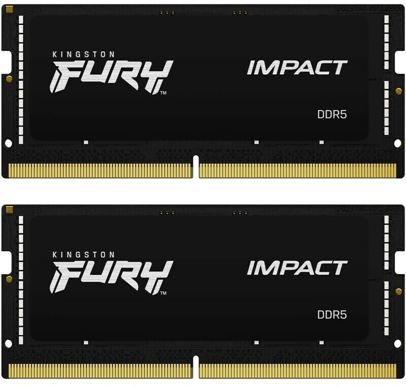 Оперативная память Kingston Fury Impact 32Gb DDR5-6000MHz SODIMM Kit (KF560S38IBK2-32)