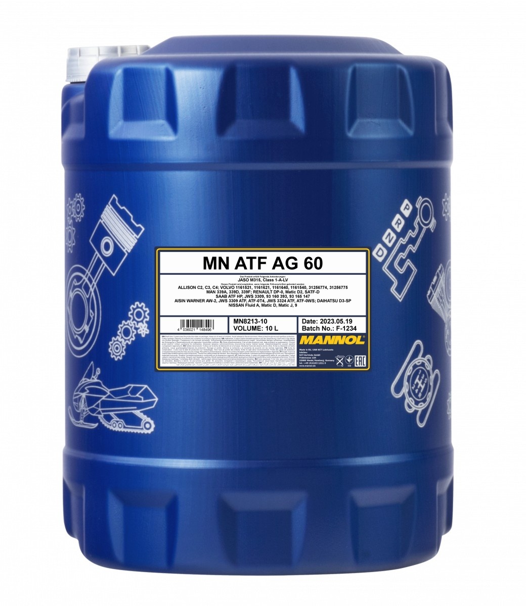 Трансмиссионное масло Mannol ATF AG60 8213 10L