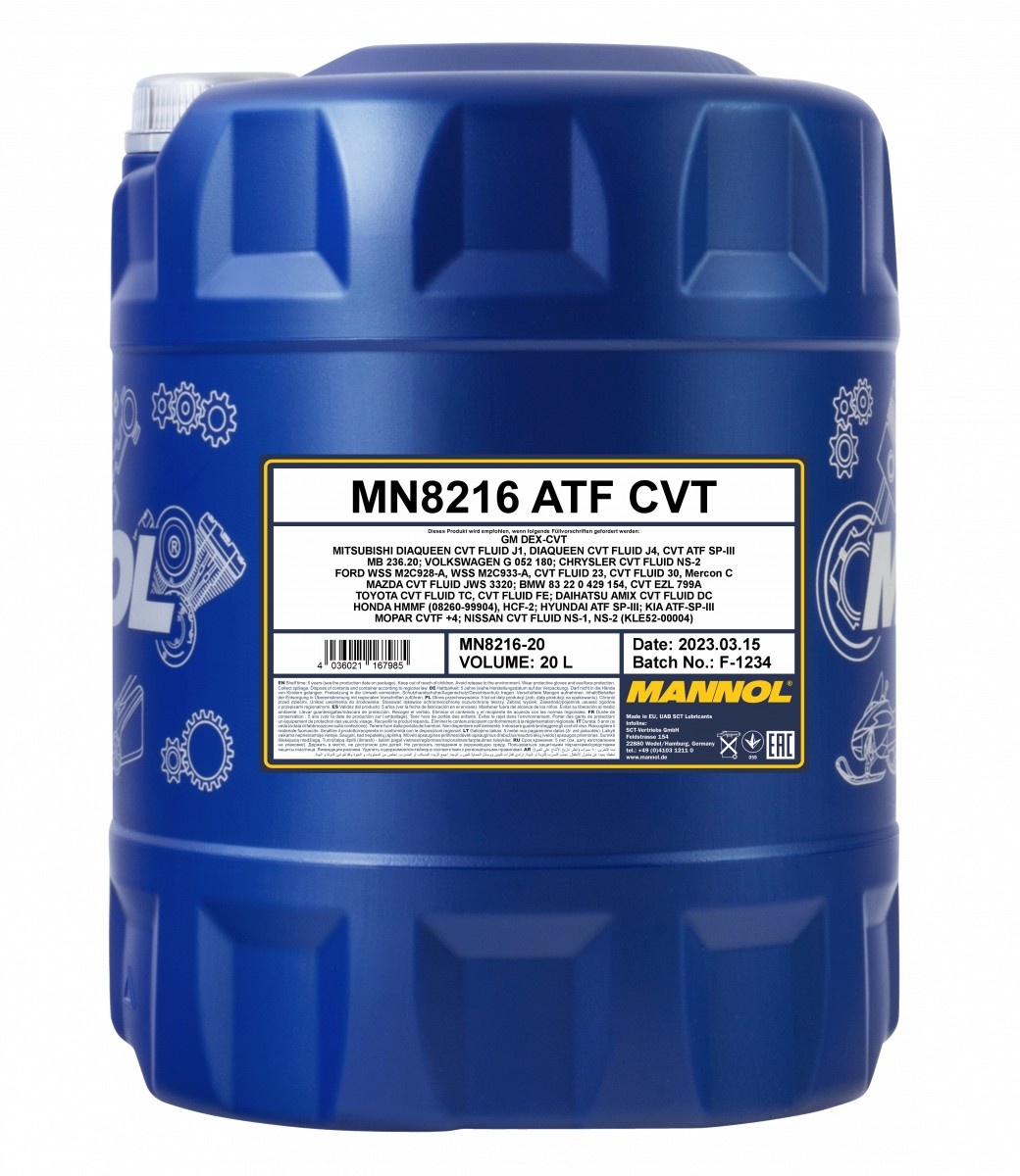 Трансмиссионное масло Mannol ATF CVT 8216 20L