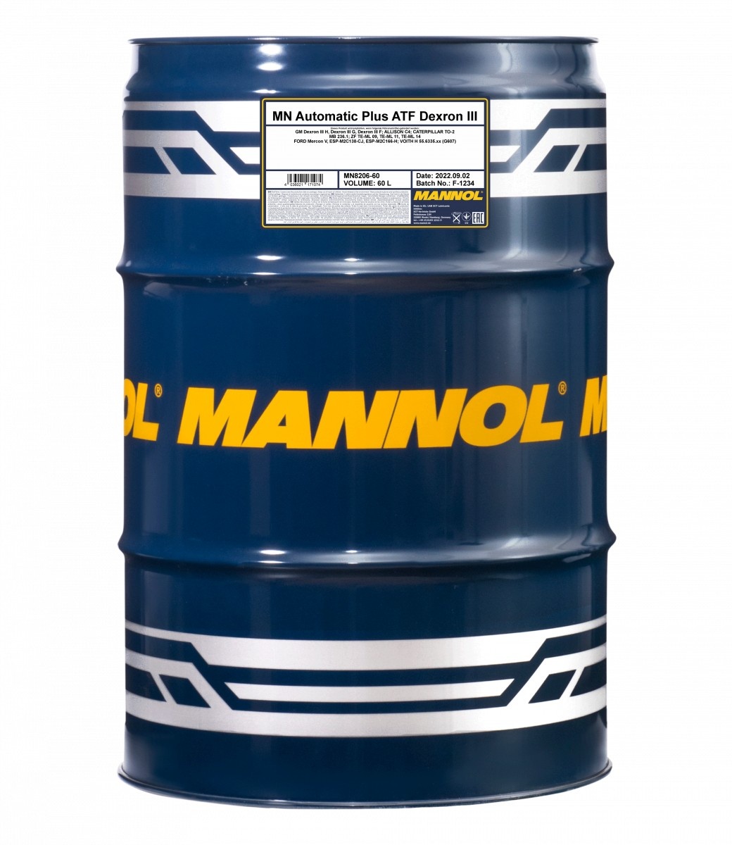 Трансмиссионное масло Mannol Dexron III Automatic Plus 8206 60L
